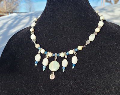 Necklace - Blue Amazonite with Kyanite