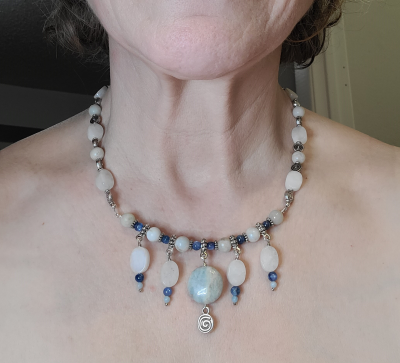 Necklace - Blue Amazonite with Kyanite