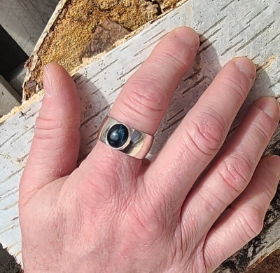 Ring - Blue Tiger Eye in Sterling Silver
