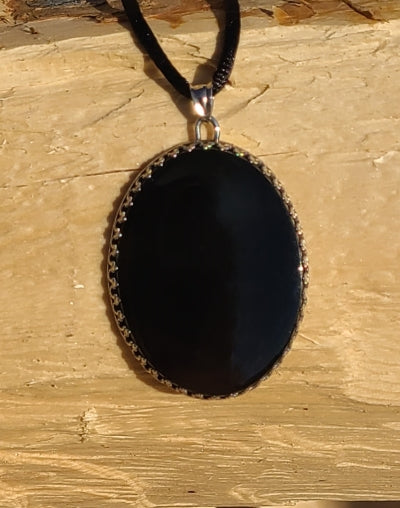 Pendant - Black Onyx in Sterling Silver