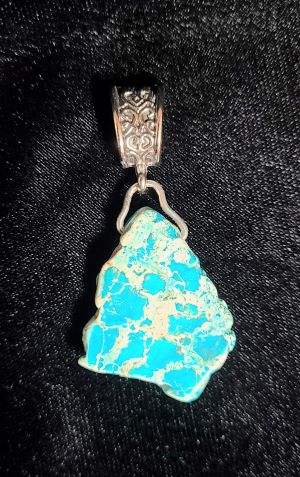 Pendant - blue Jasper with Silver Bail