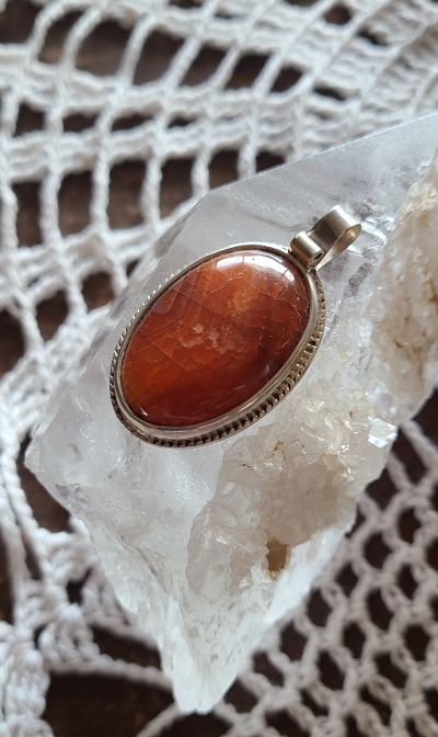 Pendant - Carnelian in Sterling Silver