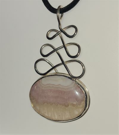 Pendant - Purple-lace Agate in Sterling Silver