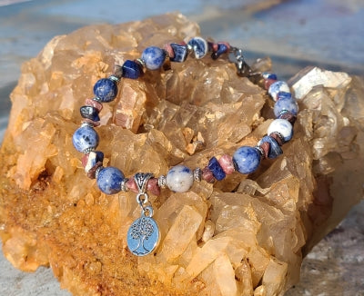 Anklet - Blue Sodalite with Pink Rhodonite