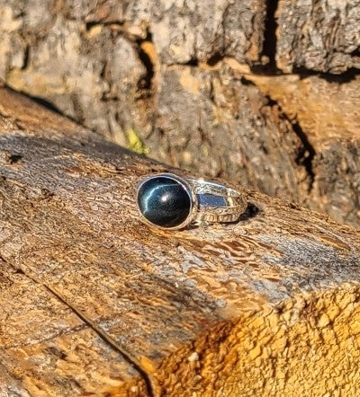 Ring - Blue Tiger Eye in Sterling Silver