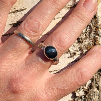 Ring - Blue Tiger Eye in Sterling Silver