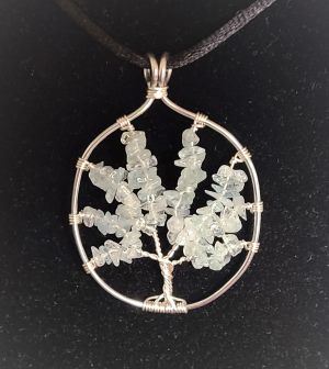 Pendant - blue-green Aquamarine Tree of Life