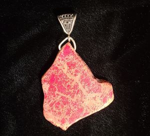 Pendant - Red Jasper with Silver Bail